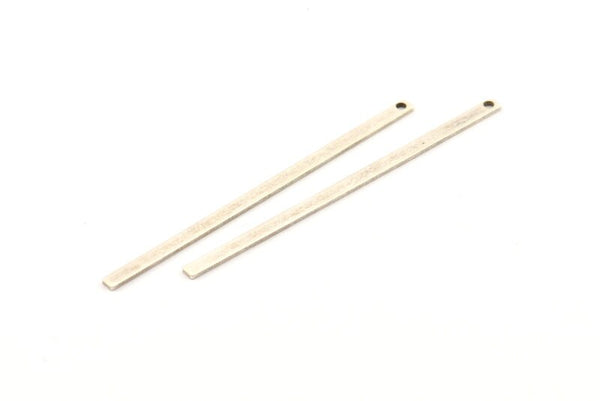 Long Bar Pendant, 8 Antique Silver Plated Long Bar Pendant With 1 Hole, Tags (70x3x1mm) BRC 160--A0823 H1171