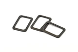 Black Rectangle Charm, 6 Oxidized Black Brass Rectangle Charms With 1 Hole Earrings, Findings (30x21x1mm) D1157 S1065