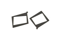Black Diamond Charm, 6 Oxidized Black Brass Rhombus Charms With 1 Loop, Pendants, Earrings, Findings (42x30x0.80mm) D1050 S1064
