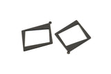 Black Diamond Charm, 6 Oxidized Black Brass Rhombus Charms With 1 Loop, Pendants, Earrings, Findings (42x30x0.80mm) D1050 S1064