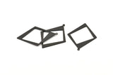 Black Diamond Charm, 6 Oxidized Black Brass Rhombus Charms With 1 Loop, Pendants, Earrings, Findings (42x30x0.80mm) D1050 S1064