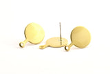 Brass Round Earring, 8 Raw Brass Round Stamping Blanks With 1 Loop, Stud Earrings (20x14x1mm) D0754 A1304