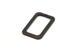 Black Rectangle Charm, 8 Oxidized Black Brass Rectangle Charms With 1 Hole, Earrings, Findings (25x15x1mm) D1156 S1074