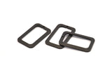 Black Rectangle Charm, 8 Oxidized Black Brass Rectangle Charms With 1 Hole, Earrings, Findings (25x15x1mm) D1156 S1074