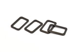 Black Rectangle Charm, 8 Oxidized Black Brass Rectangle Charms With 1 Hole, Earrings, Findings (25x15x1mm) D1156 S1074
