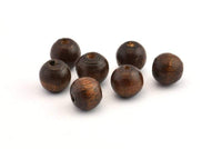 Vintage Wooden Bead, 100 Vintage Wooden Beads Made In Germany, Findings (11x10mm) B48