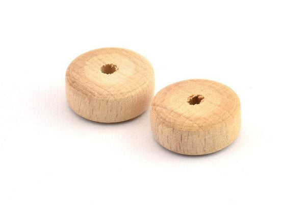 Vintage Wooden Bead, 24 Vintage Wooden Beads Made In Germany, Findings (18x8mm) B62