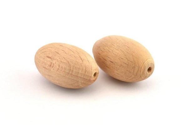 Vintage Wooden Bead, 12 Vintage Wooden Beads Made In Germany, Findings (27x17mm) B42