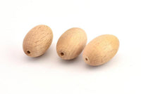 Vintage Wooden Bead, 12 Vintage Wooden Beads Made In Germany, Findings (27x17mm) B42