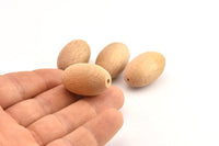 Vintage Wooden Bead, 12 Vintage Wooden Beads Made In Germany, Findings (27x17mm) B42