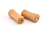 Vintage Wooden Bead, 8 Vintage Wooden Beads Made In Germany, Findings (39x17mm) B41