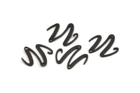 Black Irregular Charm, 12 Oxidized Black Brass Irregular Connectors With 2 Holes, Findings (18x0.80mm) D1031 S1085