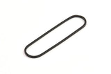 Black Oval Charm, 12 Oxidized Black Brass Oval Rings, Connectors (50x13x1mm) D1288 S604