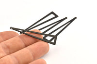 Black Triangle Charm, 10 Oxidized Black Brass Triangle Charms With 1 Hole, Earrings, Findings (50x11x0.80mm) D1254 S1082