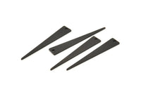 Black Triangle Charm, 12 Textured Oxidized Black Brass Triangle Charms With 1 Hole, Earrings, Findings (37x6x1mm) D1113 S1095
