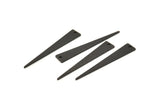 Black Triangle Charm, 12 Textured Oxidized Black Brass Triangle Charms With 1 Hole, Earrings, Findings (37x6x1mm) D1113 S1095