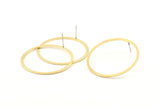 Brass Circle Earring, 6 Raw Brass Circle Stud Earrings (40x2x1mm) Bs 1326 A1333