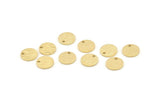 Brass Cabochon Tag, 24 Textured Raw Brass Cabochon Tags With 1 Hole, Stamping Tags (10x1mm) D1377