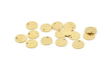 Brass Cabochon Tag, 24 Textured Raw Brass Cabochon Tags With 1 Hole, Stamping Tags (10x1mm) D1377