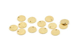 Brass Cabochon Tag, 24 Textured Raw Brass Cabochon Tags With 1 Hole, Stamping Tags (10x1mm) D1377