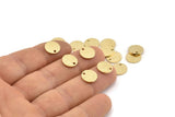 Brass Cabochon Tag, 24 Textured Raw Brass Cabochon Tags With 1 Hole, Stamping Tags (10x1mm) D1377