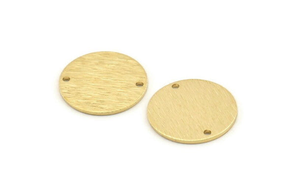 Brass Cabochon Tag, 12 Textured Raw Brass Cabochon Tags With 2 Holes, Connectors (18x1mm) D1373
