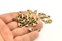 Brass Parrot Clasp, 10 Raw Brass Lobster Claw Clasps (11x6mm) D1509