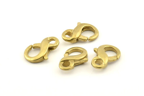 Brass Parrot Clasp, 6 Raw Brass Lobster Claw Clasps (17x10mm) A1339