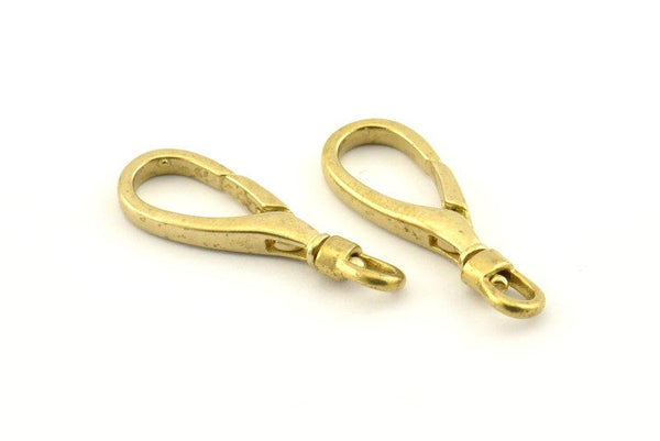 Brass Parrot Clasp, 360 Raw Brass Lobster Claw Clasps (31x10mm) A1346