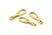 Brass Parrot Clasp, 360 Raw Brass Lobster Claw Clasps (31x10mm) A1346