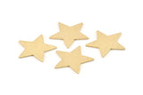 Brass Star Blank, 24 Textured Raw Brass Star Blanks, Stamping Tags without Holes (22x1mm) D1416