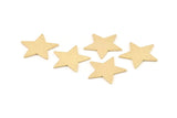Brass Star Blank, 24 Textured Raw Brass Star Blanks, Stamping Tags without Holes (22x1mm) D1416