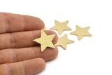 Brass Star Blank, 24 Textured Raw Brass Star Blanks, Stamping Tags without Holes (22x1mm) D1416