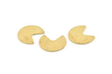 Brass Geometric Blank, 12 Textured Raw Brass Pizza Slice Blanks, Findings (18x15x1mm) D1353