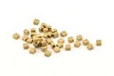 Brass Cube Bead, 50 Raw Brass Square Cube Beads (4x3mm) D1498