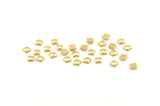 Brass Cube Bead, 250 Raw Brass Square Cube Beads (3x1.5mm) D1409