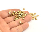 Brass Star Bead, 100 Raw Brass Star Beads (5x1.5mm) A1344