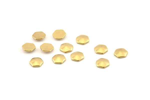 Brass Hexagon Bead, 100 Raw Brass Hexagon Beads (5x1.5mm) D1430