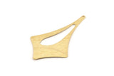 Brass Diamond Charm, 6 Textured Raw Brass Diamond Charms With 1 Hole (56x33x0.60mm) D1400