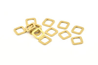 Brass Square Connector, 50 Raw Brass Square Connectors (10x0.90mm) D1610