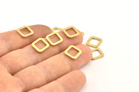 Brass Square Connector, 50 Raw Brass Square Connectors (10x0.90mm) D1610