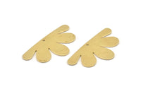 Brass Daisy Charm, 10 Raw Brass Flower Charms With 1 Hole, Pendants, Earrings (34x17x0.80mm) D1364