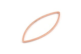 Rose Gold Marquise Charm, 12 Rose Gold Tone Brass Marquise Rings, Connectors, Charms (16x41x1mm) D1646
