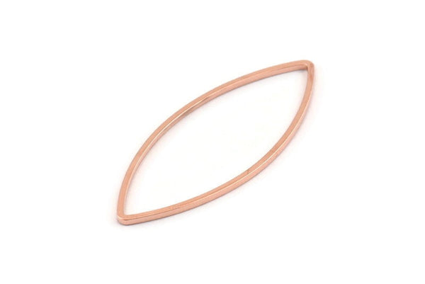Rose Gold Marquise Charm, 12 Rose Gold Tone Brass Marquise Rings, Connectors, Charms (16x41x1mm) D1646