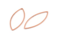 Rose Gold Marquise Charm, 12 Rose Gold Tone Brass Marquise Rings, Connectors, Charms (16x41x1mm) D1646