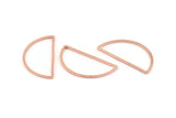 Rose Gold Half Moon, 12 Rose Gold Tone Brass Semi Circle Connectors (15x30x1mm) D1599