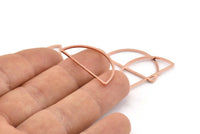 Rose Gold Half Moon, 12 Rose Gold Tone Brass Semi Circle Connectors (15x30x1mm) D1599