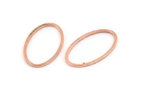 Rose Gold Oval Connector, 24 Rose Gold Tone Brass Oval Connectors (24x14x1mm) D1655