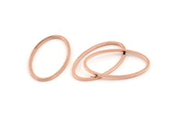 Rose Gold Oval Connector, 24 Rose Gold Tone Brass Oval Connectors (24x14x1mm) D1655