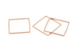 Rose Gold Square Charm, 4 Rose Gold Tone Brass Square Connectors, Charms, Findings (35x1mm) D1577